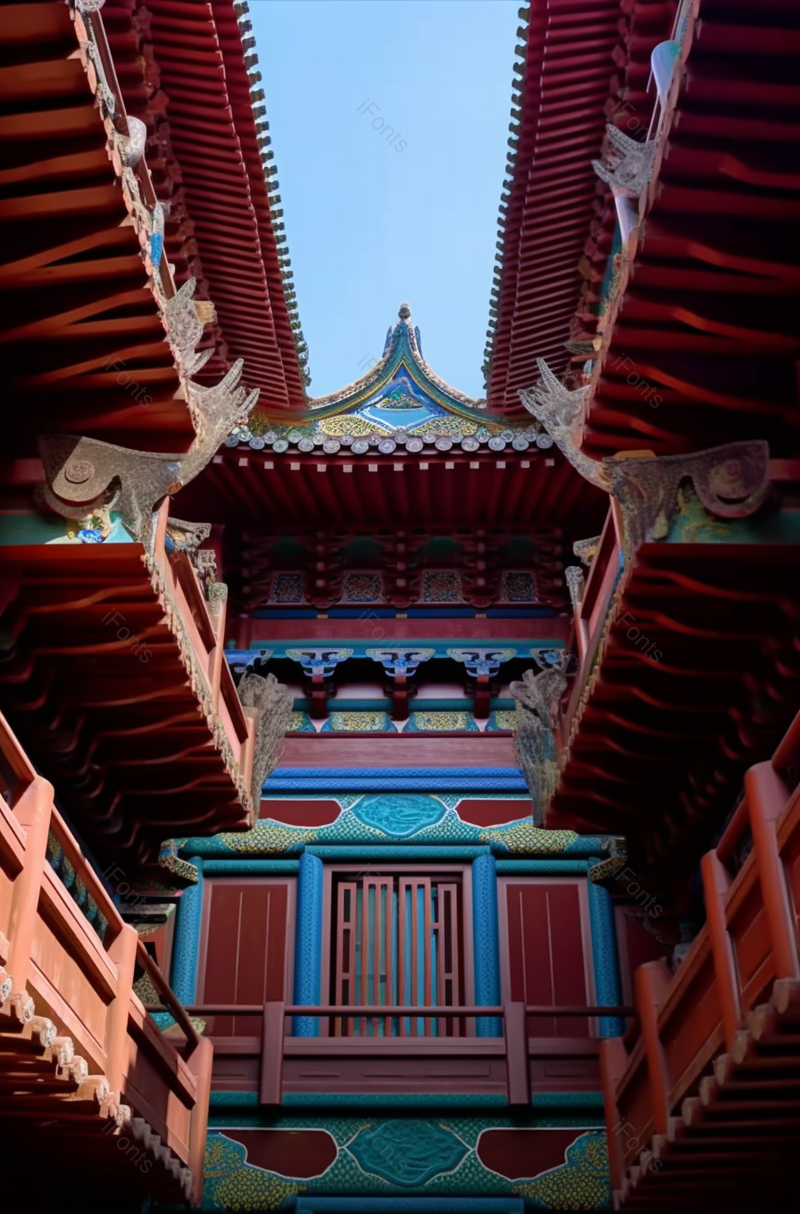 五彩斑斓的福州西禅古寺一角,高清,摄影图,摄影图片,图片大全,摄影图免费下载